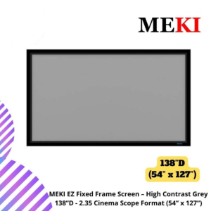 MEKI EZ Fixed Frame Screen – High Contrast Grey 138”D - 2.35 Cinema Scope Format (54” x 127”)