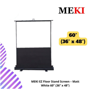 MEKI EZ Floor Stand Screen – Matt White 60” (36” x 48”)