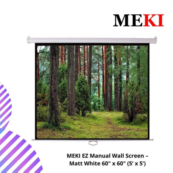 MEKI EZ Manual Wall Screen – Matt White 60" x 60" (5’ x 5’)