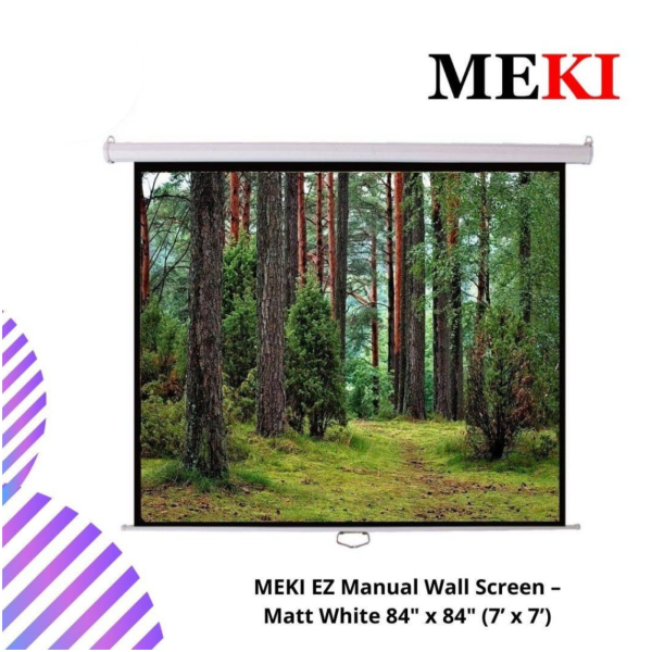 MEKI EZ Manual Wall Screen – Matt White 84" x 84" (7’ x 7’)