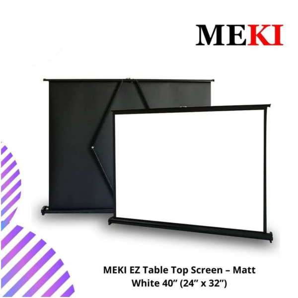 MEKI EZ Table Top Screen – Matt White 40” (24” x 32”)