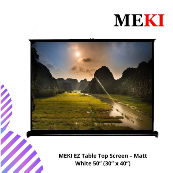 MEKI EZ Table Top Screen – Matt White 50” (30” x 40”)
