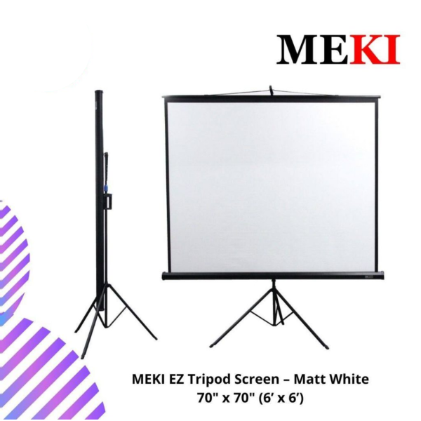 MEKI EZ Tripod Screen – Matt White 70" x 70" (6’ x 6’)