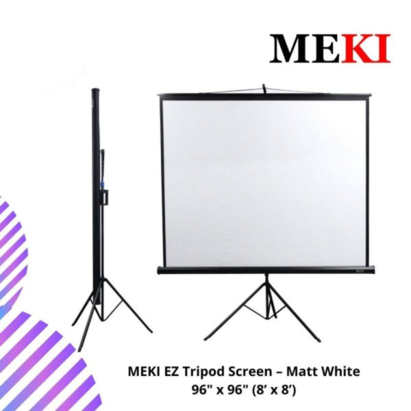 MEKI EZ Tripod Screen – Matt White 96" x 96" (8’ x 8’)