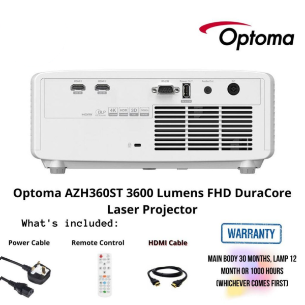 Optoma AZH360ST 3600 Lumens FHD DuraCore Laser Projector
