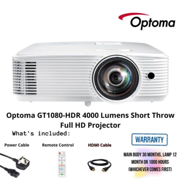 Optoma GT1080-HDR 4000 Lumens Short Throw Full HD Projector
