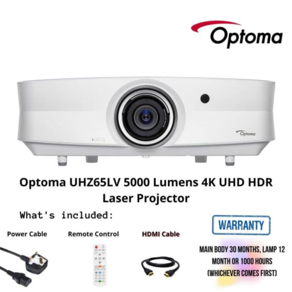Optoma UHZ65LV 5000 Lumens 4K UHD HDR Laser Projector