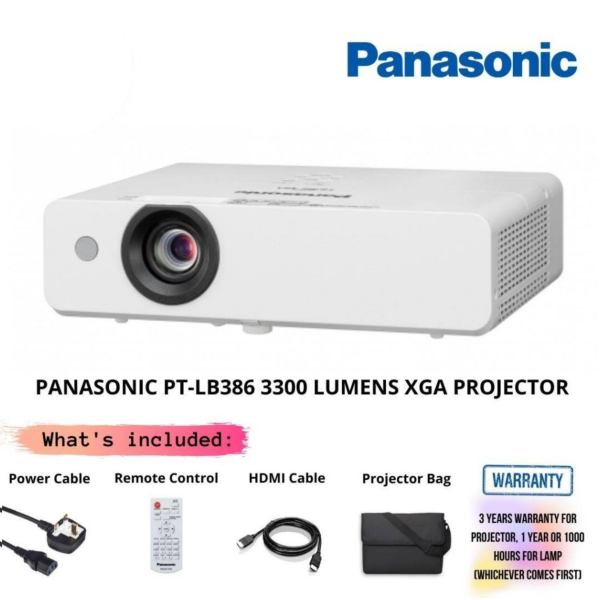 PANASONIC PT-LB386 3800 LUMENS XGA PROJECTOR