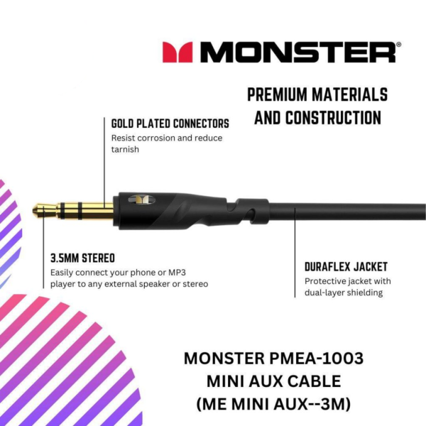 MONSTER PMEA-1003 MINI AUX Cable (ME MINI AUX--3M)