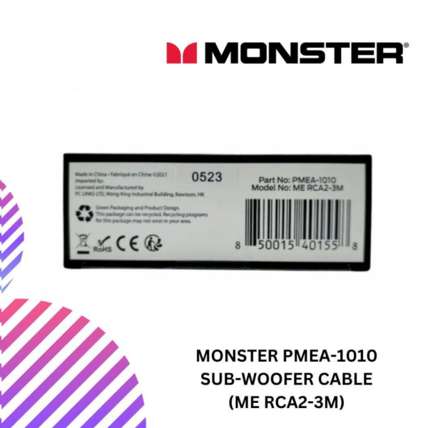 MONSTER PMEA-1010 Sub-woofer cable (ME RCA2-3M)