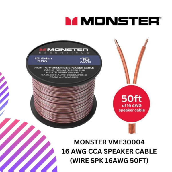 MONSTER VME30004 16 AWG CCA speaker cable (WIRE SPK 16AWG 50FT)