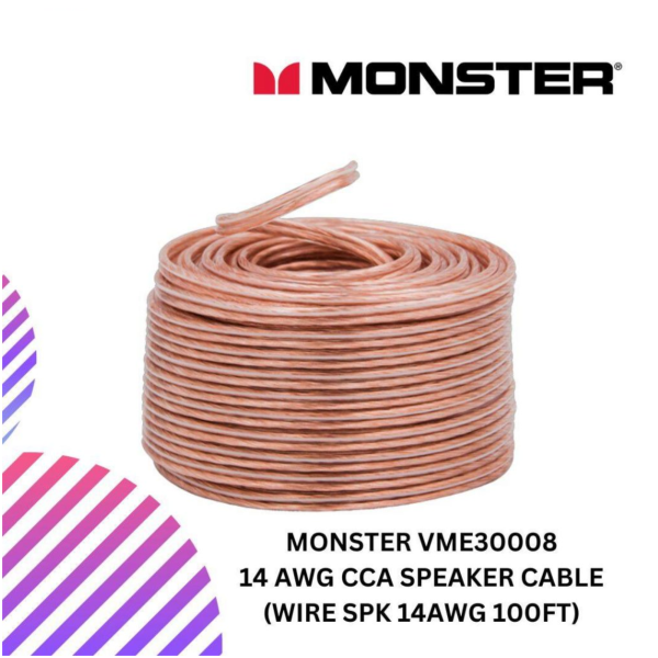 MONSTER VME30008 14 AWG CCA speaker cable (WIRE SPK 14AWG 100FT)