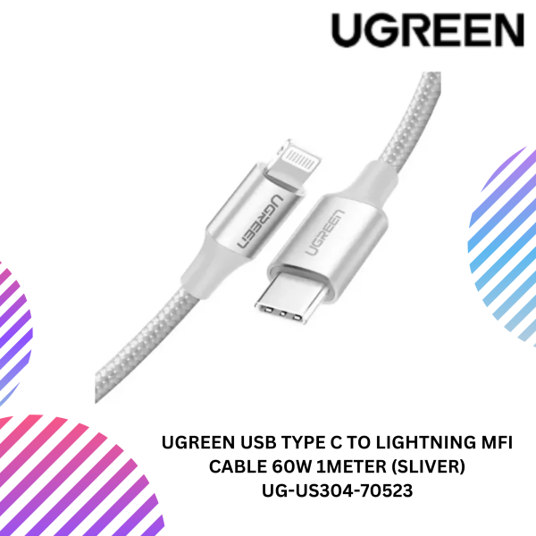 UGREEN USB-C TO LIGHTNING M/M CABLE ALUMINUM SHELL BRAIDED 60W