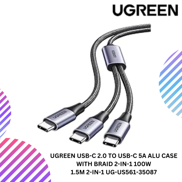 SHOPEELAZADA-2025-02-08T115101.634.png UGREEN USB-C 2.0 TO USB-C 5A ALU CASE WITH BRAID 2-IN-1 100W