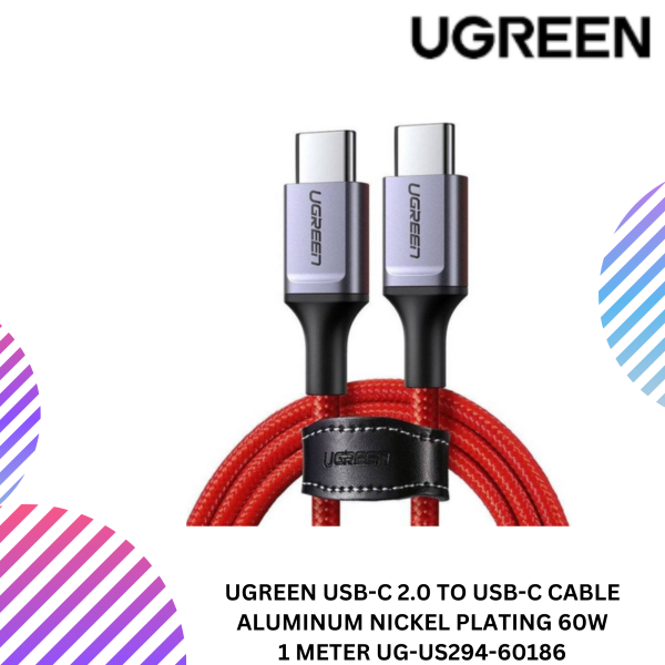 UGREEN USB-C 2.0 TO USB-C CABLE ALUMINUM NICKEL PLATING 60W
