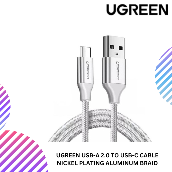 UGREEN USB-A 2.0 TO USB-C CABLE NICKEL PLATING ALUMINUM BRAID