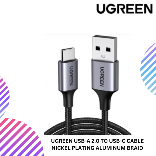 UGREEN USB-A 2.0 TO USB-C CABLE NICKEL PLATING ALUMINUM BRAID