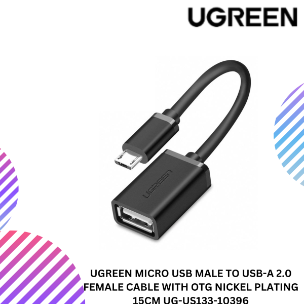 UGREEN MICRO USB MALE TO USB-A 2.0 FEMALE CABLE WITH OTG NICKEL PLATING