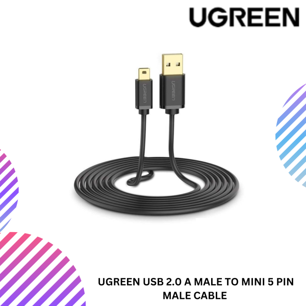 UGREEN USB 2.0 A MALE TO MINI 5 PIN MALE CABLE