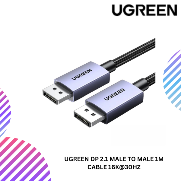UGREEN DP 2.1 MALE TO MALE 1M CABLE 16K@30HZ