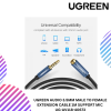 UGREEN AUDIO 3.5MM MALE TO FEMALE EXTENSION CABLE 1M SUPPORT MIC
