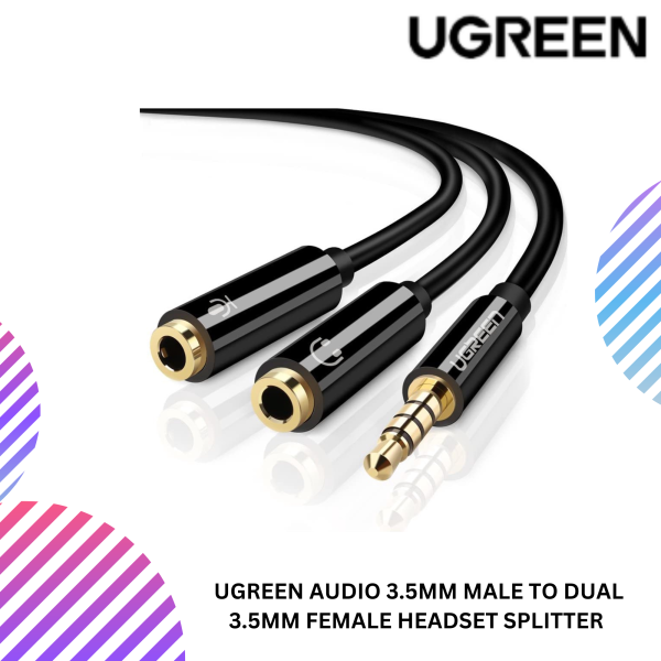 UGREEN AUDIO 3.5MM MALE TO DUAL 3.5MM FEMALE HEADSET SPLITTER