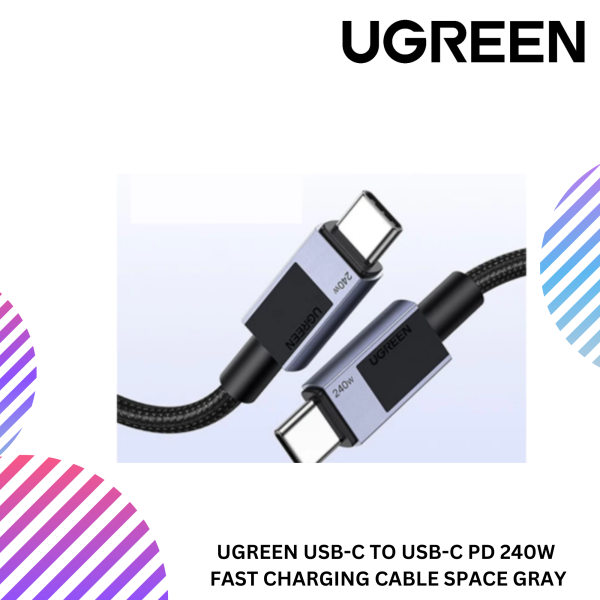 UGREEN USB-C TO USB-C PD 240W FAST CHARGING CABLE SPACE GRAY