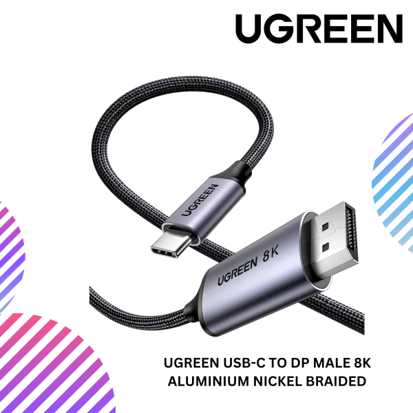 UGREEN USB-C TO DP MALE 8K ALUMINIUM NICKEL BRAIDED