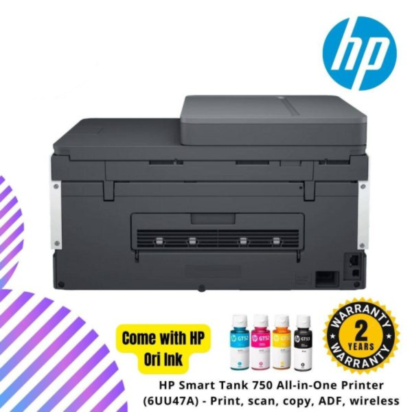 HP Smart Tank 750 All-in-One Printer (6UU47A) - Print, scan, copy, ADF, wireless
