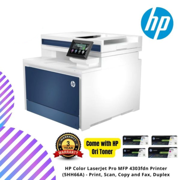 HP Color LaserJet Pro MFP 4303fdn Printer (5HH66A) - Print, Scan, Copy and Fax, Duplex