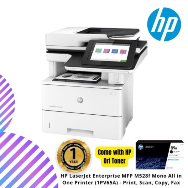 HP LaserJet Enterprise MFP M528f  Mono All in One Printer (1PV65A) - Print, Scan, Copy, Fax