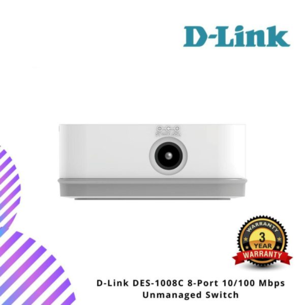 Untitled-design-2024-12-11T173249.780.png D-Link DES-1008C 8-Port 10/100 Mbps Unmanaged Switch