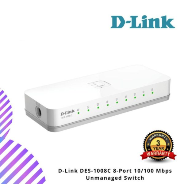 Untitled-design-2024-12-11T173259.643.png D-Link DES-1008C 8-Port 10/100 Mbps Unmanaged Switch