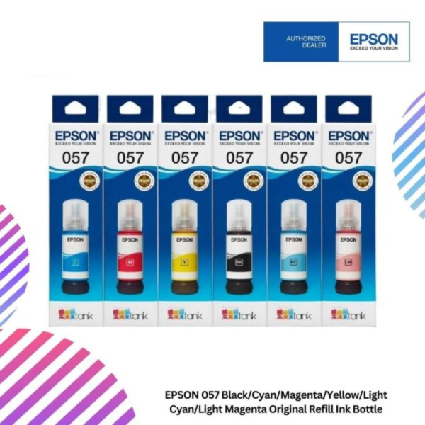EPSON 057 Black/Cyan/Magenta/Yellow/Light Cyan/Light Magenta Original Refill Ink Bottle