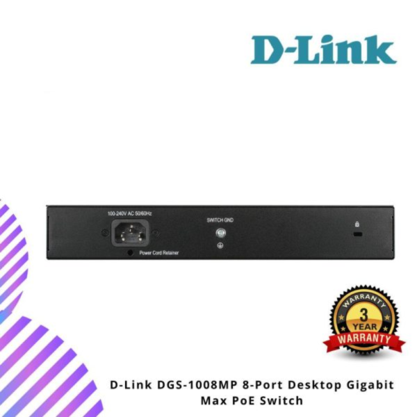 D-Link DGS-1008MP 8-Port Desktop Gigabit Max PoE Switch
