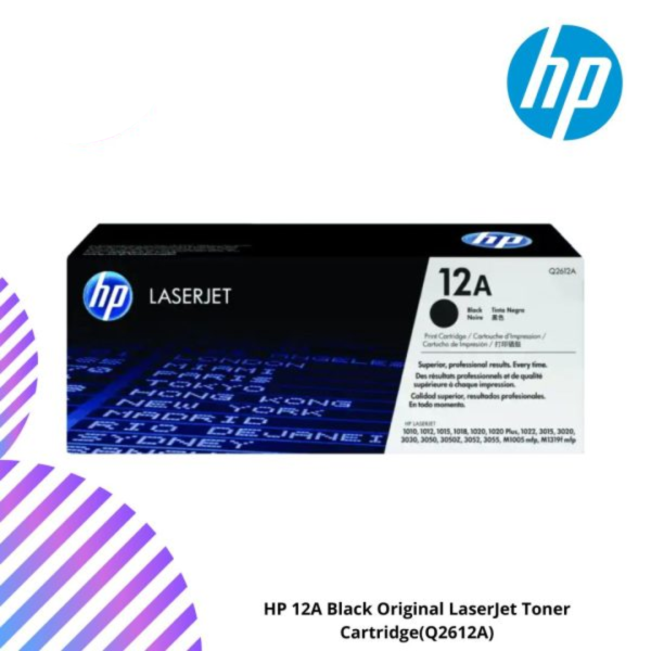 HP 12A Black Original LaserJet Toner Cartridge(Q2612A)