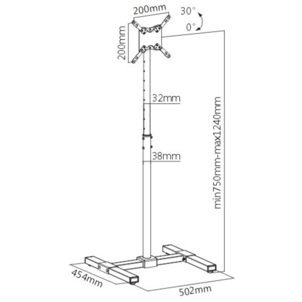 Brateck LCD-S05 13-42 inch Tilt Height Adjustable TV Monitor Stand ( LCD-S05 )
