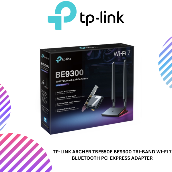 TP-Link Archer TBE550E BE9300 Tri-Band Wi-Fi 7 Bluetooth PCI Express Adapter