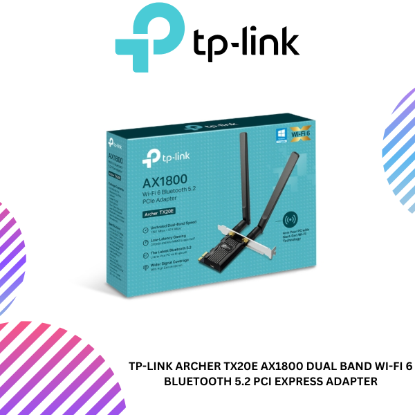 TP-Link Archer TX20E AX1800 Dual Band Wi-Fi 6 Bluetooth 5.2 PCI Express Adapter