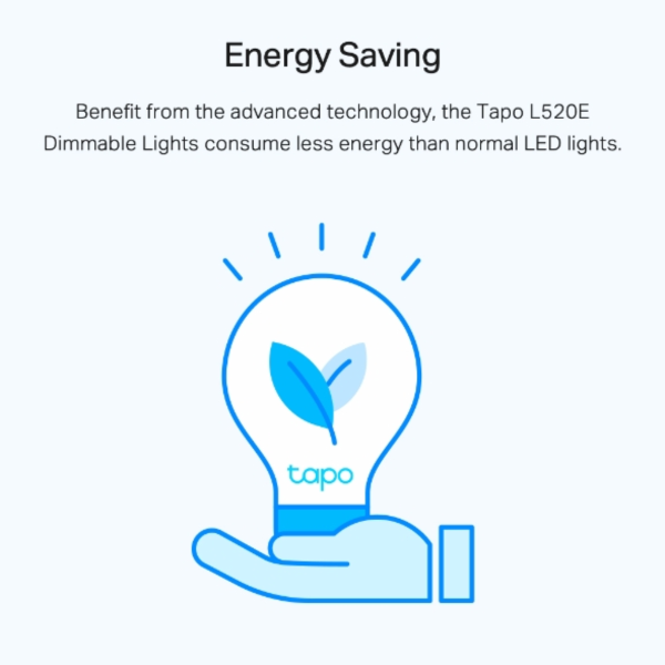 TP-Link Tapo L520E Smart Wi-Fi Light Bulb, Daylight & Dimmable