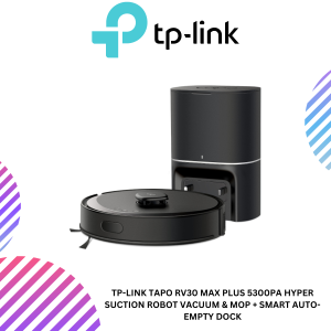 TP-Link Tapo RV30 Max Plus 5300Pa Hyper Suction Robot Vacuum & Mop + Smart Auto-Empty Dock