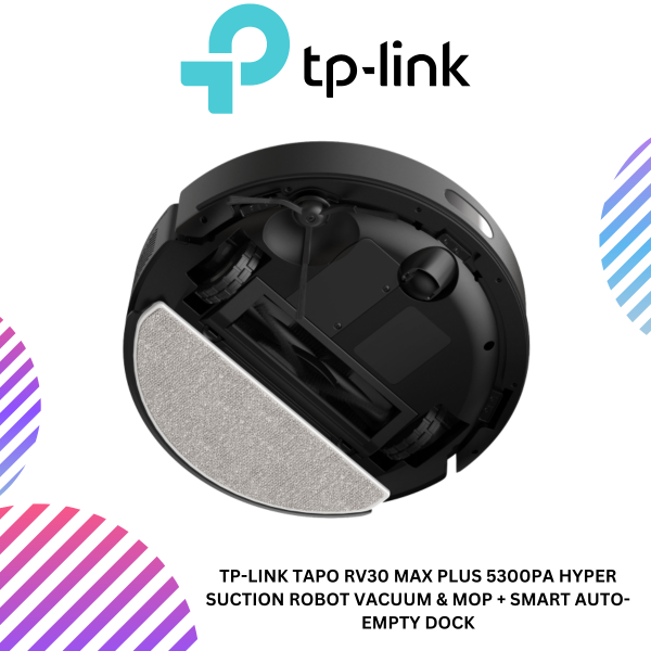 TP-Link Tapo RV30 Max Plus 5300Pa Hyper Suction Robot Vacuum & Mop + Smart Auto-Empty Dock