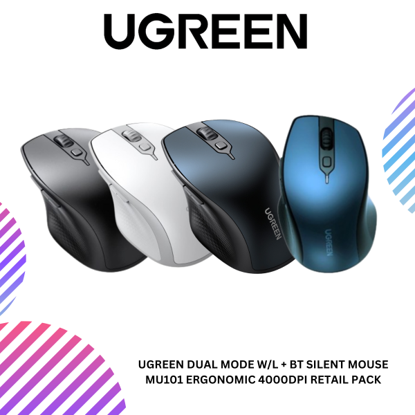 ang-copy-2025-03-20T114557.943.png UGREEN DUAL MODE W/L + BT SILENT MOUSE MU101 ERGONOMIC 4000DPI RETAIL PACK