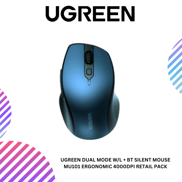 ang-copy-2025-03-20T114725.380.png UGREEN DUAL MODE W/L + BT SILENT MOUSE MU101 ERGONOMIC 4000DPI RETAIL PACK