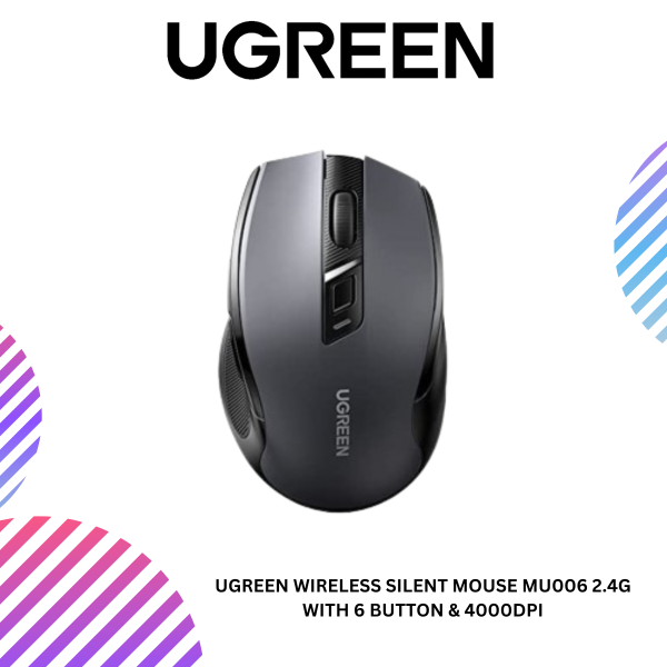 UGREEN WIRELESS SILENT MOUSE MU006 2.4G WITH 6 BUTTON & 4000DPI