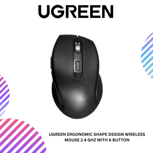 UGREEN ERGONOMIC SHAPE DESIGN WIRELESS MOUSE 2.4 GHZ WITH 6 BUTTON