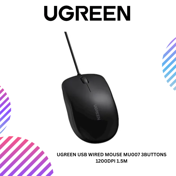 UGREEN USB WIRED MOUSE MU007 3BUTTONS 1200DPI 1.5M