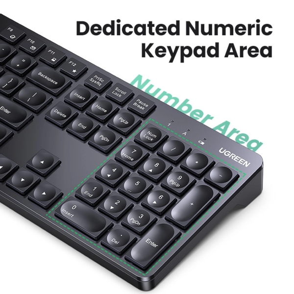 UGREEN WIRELESS 2.4GHZ KEYBOARD WITH AA BATTERY INCLUDED