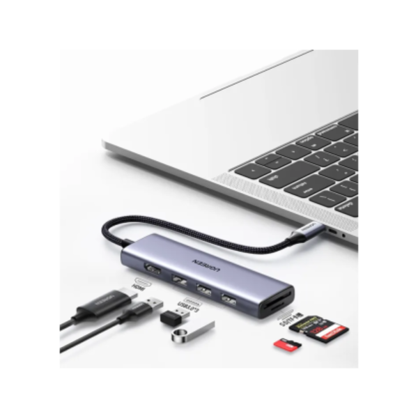 UGREEN USB-C TO HDMI + 3*USB 3.0 HUB + SD/TF CONVERTER ALUMINUM CASE