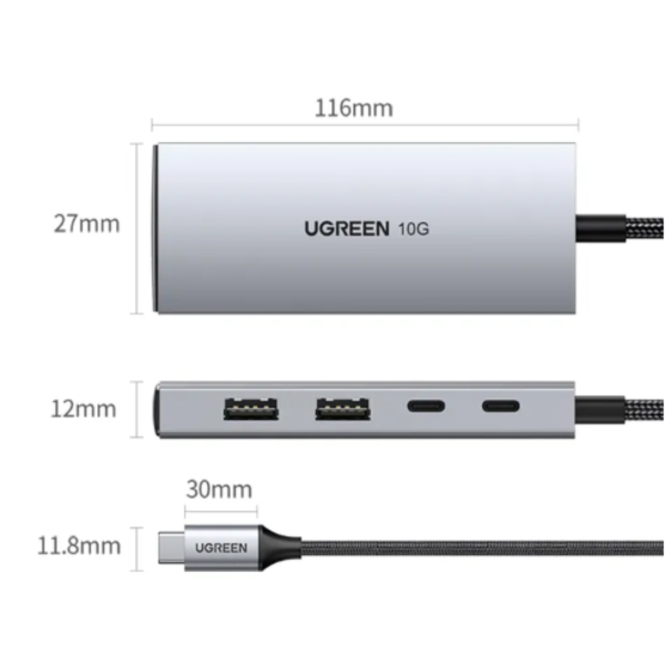 ang-copy-2025-03-20T162911.256.png UGREEN USB-C 3.2 10GBPS 2*USB-A 3.2+ 2*USB-C 3.2 HUB ALUMINUM CASE